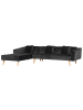 Beliani Ecksofa VADSO in Schwarz/Braun - (W) 303 x (H) 72 x (L) 98 cm