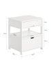 SoBuy Nachttisch in Weiß - (B)45 x (H)55 x (T)38cm