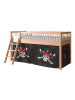 58 aufm Kessel HALBHOHES BETT Kelci 90x200 Textilset Caribian Pirate Buche Massivholz