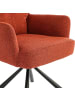 Home Nature Wohnkonzept Essstuhl aus Leinen quadratisch 180° drehbar in Orange 50x53x92 cm