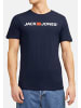 Jack & Jones T-Shirt Basic in Blau / weiß