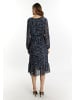 faina Kleid Mit Zebra-Print in Grau Schwarz