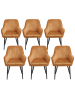 SONGMICS 6er-Set: Esszimmerstuhl in karamellbraun - (B)60 x (H)85 x (T)62.5 cm