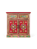 Giner y Colomer Handbemaltes Sideboard aus Mangoholz mit 2 Schubladen und Türen in Multicolored