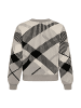 Noisy may Stylischer Oversize Karierter Pullover mit Rundhals Ausschnitt in Grau