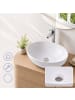 relaxdays Aufsatzwaschbecken in Weiß - (B)41 x (H)15 x (T)34 cm