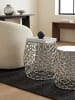 KADIMA DESIGN Silbernes Beistelltisch-Set mit ausgefallener Aststruktur, Aluminium