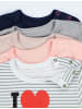 TupTam Baby Kurzarm Body mit Aufdruck Spruch 5er Pack in rosa/grau