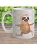 Mr. & Mrs. Panda Tasse Faultier Yoga ohne Spruch in Grau Pastell