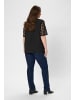 KAFFE curve Kurzarm-Bluse KCsilje in Black Deep