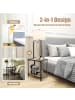 COSTWAY 2 in 1 Nachttischlampe drehbar in Beige