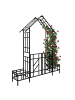 relaxdays Rosenbogen in Schwarz - (B)204 x (H)247 x (T)43 cm