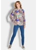 GOLDNER Leichte Printbluse mit Patchwork-Muster in stein / gemustert