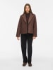 Vila Boucle Jacke mit Fly-Away Kragen in Coffee Bean