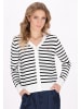DreiMaster Women Cardigan in offwhite black stripe