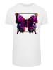 F4NT4STIC Long Cut T-Shirt Pink Schmetterling LONG TEE in weiß