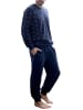 NORMANN Frottee Pyjama lang Bündchen - 48165 in marine