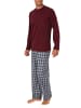 NORMANN Schlafanzug Pyjama lang Flanell Hose - 37998 in rot