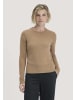 Hessnatur Strick Pullover Regular in dunkles camel