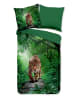 JACK 2 tlg. Mikrofaser Bettwäsche 135x200cm Amazone Jaguar in Grün