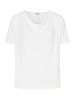 More & More feminines Shirt mit Wasserfall-Ausschnitt in offwhite