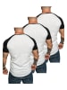 Amaci&Sons 3er-Pack T-Shirts 3. OMAHA in (3x Weiß/Schwarz)