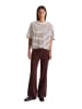 Marc O'Polo Gestreiftes Kurzarm-Sweatshirt cropped in Dark Red