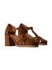 Emilie Karston Brigitte Lederabsatzsandalen Braun
