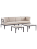 Beliani Lounge Set RIMA III in Grau/Beige - (W) 240 x (H) 85 x (L) 190 cm