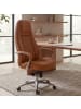 FineBuy Bürostuhl in Caramel / Leder / 70x68x130