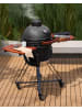 Beliani Holzkohlegrill KAMADO in Schwarz/Braun - (W) 111 x (H) 112 x (L) 53 cm
