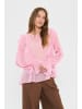 SAINT TROPEZ Langarm-Bluse LabelleSZ Gerade Passform in Pink Nectar