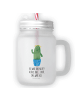 Mr. & Mrs. Panda Mason Jar Glas Kaktus Heilig mit Spruch in Transparent
