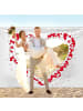 Intirilife Hochzeitsherz zum Ausschneiden inkl. 2 Scheren 200x152 cm in Weiß - Rot
