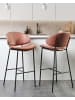 Beliani 2-tlg Barhocker KIANA in Braun/Schwarz