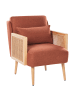 Beliani Sessel ORUM in Orange/Braun - (W) 65 x (H) 80 x (L) 78 cm