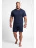 Men Plus Langer Schlafanzug in navy blau