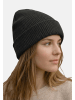 Yuhu Unisex Beanie Baumwolle Waffelstrick Wintermütze in Schwarz