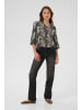 Kaffe Bluse langarm KAlinda Regular fit in Black/Grey Abstract Graphic
