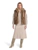 BETTY & CO Kunstfell-Weste mit Stehkragen in Taupe Melange