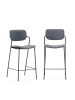 CALICOSY 2er-Set Barhocker MAIKA  in Dunkelgrau  - (W) 44  x (H) 66  x (L) 51  cm