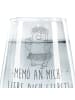 Mr. & Mrs. Panda Blümchentailglas Pinguin Kokosnuss mit Spruch in Transparent