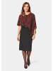 GOLDNER Festliches Kleid mit feinem Chiffonüberwurf in schwarz / rot / geblümt