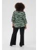 KAFFE curve Kurzarm-Bluse KCleane Regular fit in Green/Black Animal