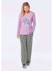 GOLDNER Shirt mit Glitzerprint, Rundhals in flieder / gemustert