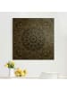 WALLART Leinwandbild Gold - Mandala Stern Muster silber schwarz in Silber