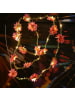 MARELIDA LED Lichterkette Dahlien Blüten Blumengirlande Timer L: 2,9m in pink