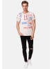 Rusty Neal Vintage Herren Oil Wash T-Shirt mit Front- & Backprint, Raw Edge in Beige