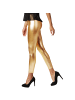 tectake Lange Leggings in glänzendem Metallic-Look, gold