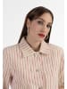 faina Damen Kurze Blazerjacke in Pink Wollweisser Streifen